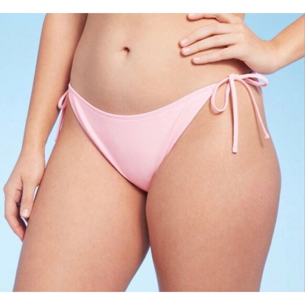 🌸 Wild Fable Low Rise High Leg Cheeky pink Bikini Bottom Size XS New
